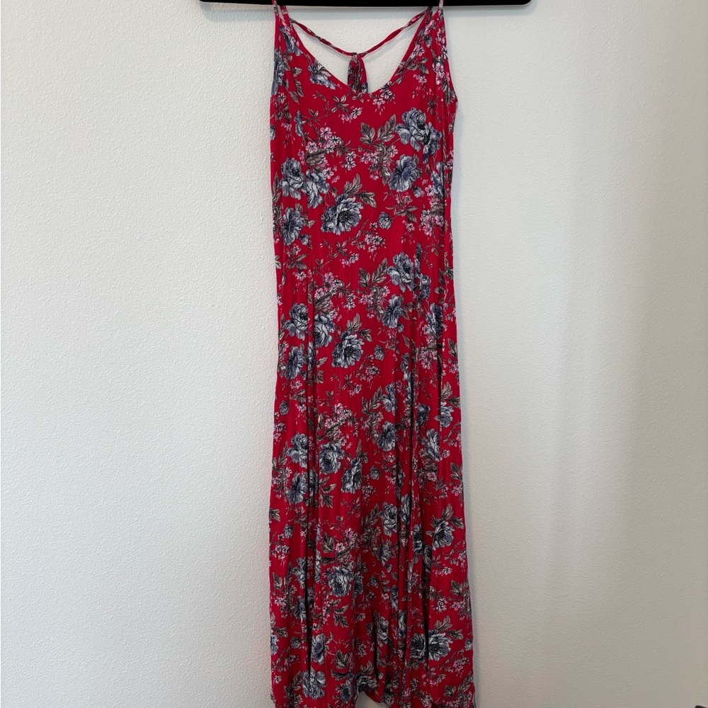American Eagle Outfitters Red Floral Maxi Dress